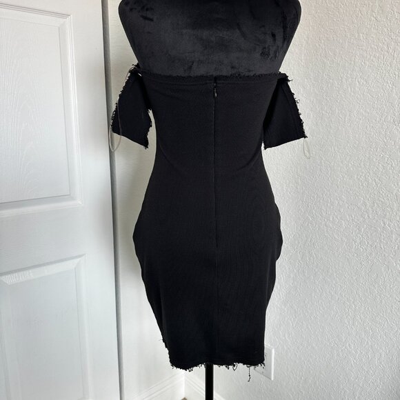Mistress Rocks Black Jersey Mini Bodycon Dress Size M - Picture 3 of 4